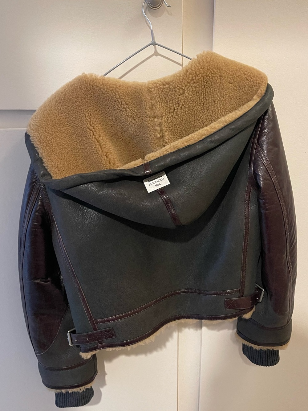Acne Studios Brown Shearling Leather Jacket - Picture 3 of 14